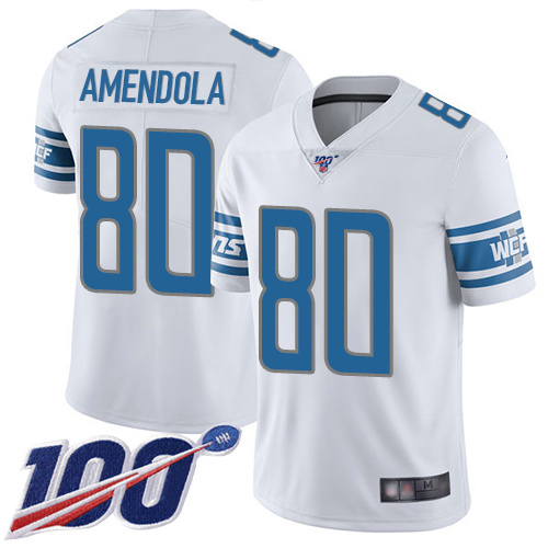 Detroit Lions Limited White Men Danny Amendola Road Jersey NFL Football #80 100th Season Vapor Untouchable